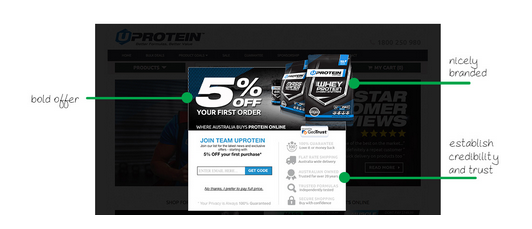 Discount email pop up UProtein